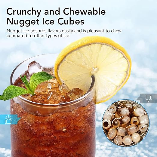 44 Lbs/24 Hours Portable Countertop Ice Maker, Fast Ice Production in 15 Minutes, Chewable Pellet Ice with Ice Scoop, 3.3 Lb. Ice Basket Capacity with 2.8 Liter Water Tank for Home Bar Party