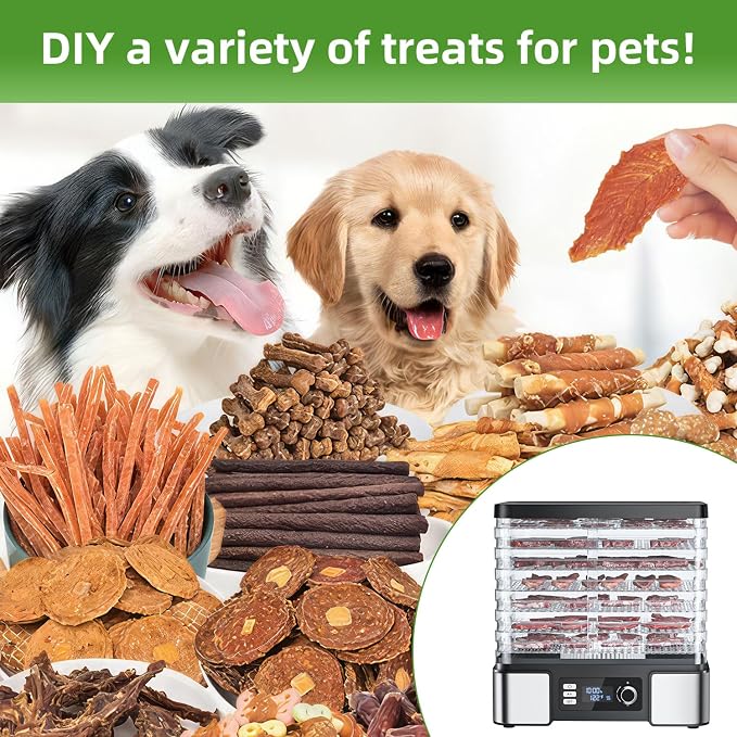 TINANA Food Dehydrator Machine Dryer for Jerky: Stainless Steel Dehydrater for Fruit Herb - Digital Food Drier for Meat Beef Dehydration