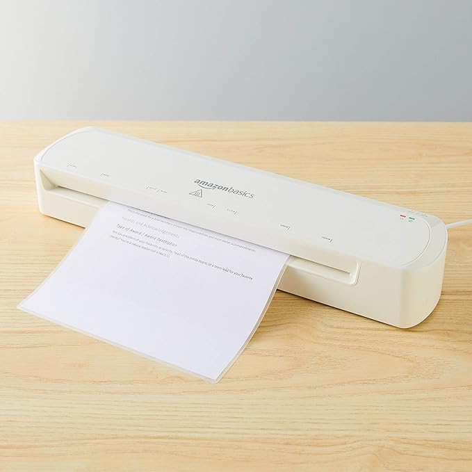 Amazon Basics 12-Inch Thermal Laminator Machine, Easy to Use for Home Office or School, White