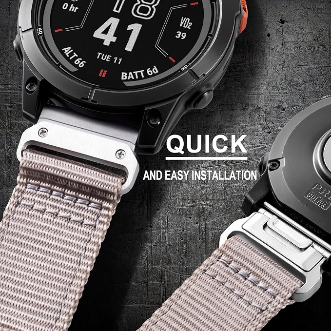 Adjustable Nylon Bands for Garmin Fenix 8/E/7/6/5 47mm & EPIX 2 EPIX Pro 47mm - QuickFit 22mm Strap for Forerunner 955/965-22mm Nylon Watch Band for GARMIN