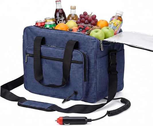 Electric Cooler for Car, Portable 25L Electric Cooler Outdoor Heating Food Warmer Bag Car Cooler Bag Soft Cooling for Camping Beach Travel Car, Car Cooler Plug in