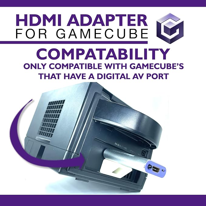 Kaico Gamecube HDMI Adapter for Nintendo Gamecube DOL-001 with GCVideo | Uses GCVideo with 2x line doubling, scanline options, pure digital output, remote control, and no external power
