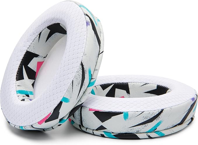 WC Freeze for Arctis Nova - Hybrid Fabric Cooling Gel Replacement Earpads for Arctis Nova Pro Wired, Nova 7, 5, 4, 3, 1 - Made by Wicked Cushions (Does Not Fit Nova Pro Wireless) | 90's White