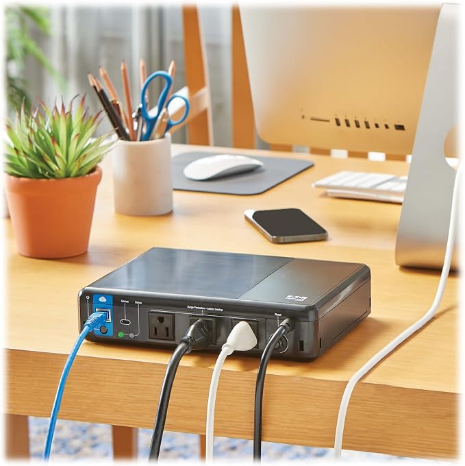 Tripp Lite Cloud-Connected 350VA UPS Battery Backup and Surge Protector, Remote Management & Monitoring, 210W, 3 Outlets, Computer UPS, Wall Mount Option, 5ft Cord, 3-Year Warranty (BC350RNC)