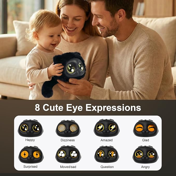 AI Interactive Plush Stuffed Animal Toy, Voice Responsive Learning Companion with Emotional Interaction, Soft Plush Talking Toy for 14+Teens and Family Companionship, Thoughtful Gift for Loved Ones