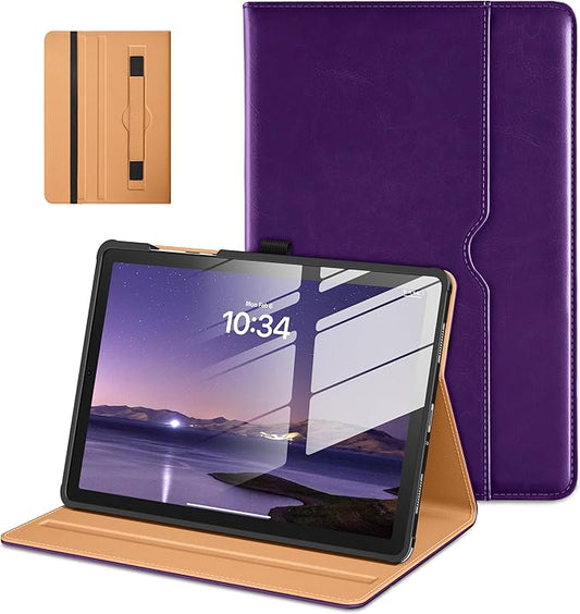 DTTO for Samsung Galaxy Tab A11+/A11 Plus/A9+ Plus 11 inch Case (2023/2026), Premium Leather Folio Stand Cover with Hand Strap for, Multi-Angle Viewing and Auto Wake/Sleep, Dark Purple