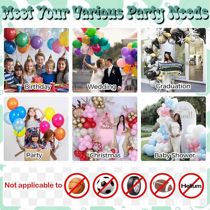 Togvu Balloon Pump Electric, Portable Balloons Inflator Air Pump with 2 Nozzles, Small Balloon Blower Machine 600W for Latex Garland Arch and Foil Balloons