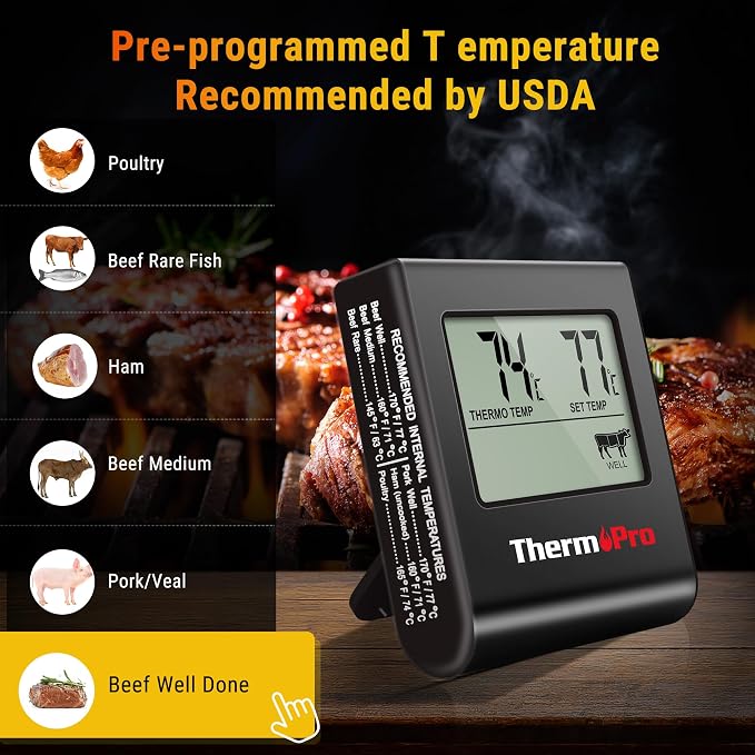 ThermoPro TP17 Dual Probe Digital Cooking Meat Thermometer +ThermoPro TP19 Waterproof Digital Meat Thermometer