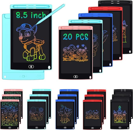 20 Pack 8.5 Inch LCD Writing Tablet for Kids, Reusable Drawing & Writing Board, Classroom Bulk Set for School, Home, Party, Lightweight Erasable Doodle Board for Boys Girls