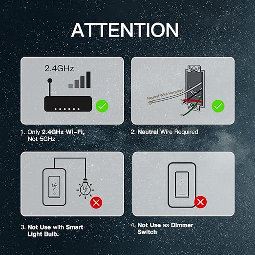 MoesGo 2nd Gen WiFi Smart Light Switch, Smart Wall Switch 2.4GHz WiFi, Neutral Wire Required,Smart Life APP Remote Control, Compatible with Alexa/Google Home, No Hub Needed, White 2-Gang