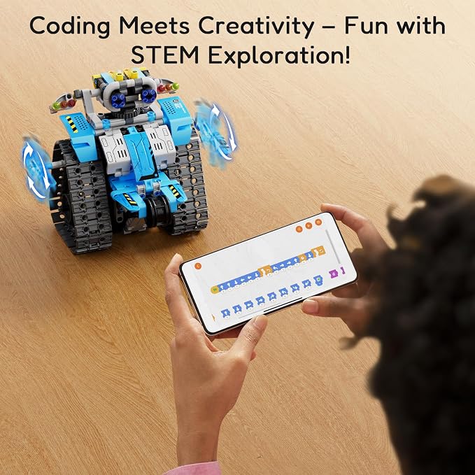 Mibido 5in1 Remote & App-Controlled Robot Dinosaur Building Kit, Educational STEM Projects Coding Set Christmas Birthday Creative Gifts for Kids Aged 6 7 8 9 10 11 12+
