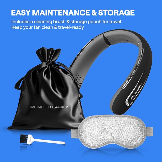 Personal Neck Fan – Rechargeable 4000 mAH – Portable Fan Necklace for Travel, Gym, Office – Wearable Air Conditioner – Unique Gifts for Men & Women (2)