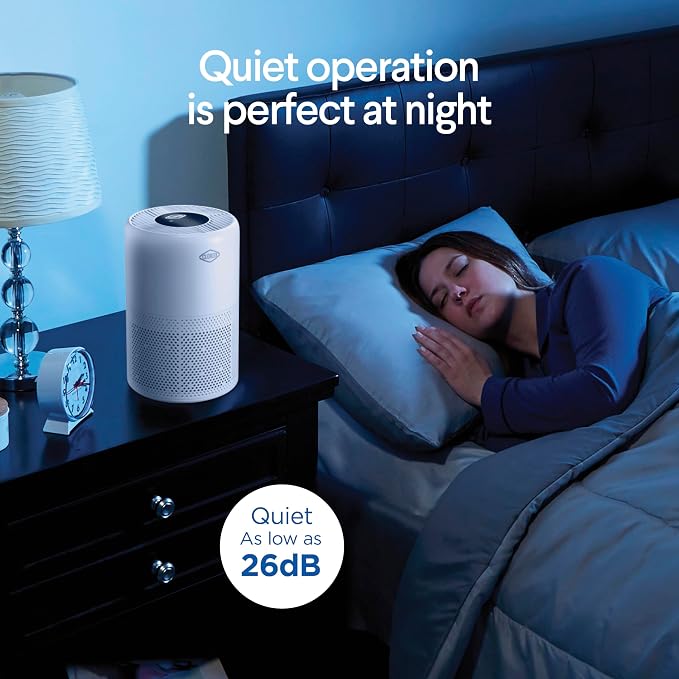 Clorox Turbo Air Purifiers for Home, True HEPA Filter, Quickly Cleans Small Rooms Up to 613 Sq Ft, Reduces 99.9% of Mold, Viruses, Wildfire Smoke, Allergens, Pet Allergies, Dust, Whisper Quiet
