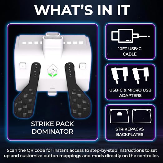 Collective Minds Strike Pack Wired Dominator for Xbox Series X|S and Xbox One – Controller Mods with Remappable Paddles, Anti-Recoil MODS, and FPS Enhancements – Precision Fit for Xbox Controllers