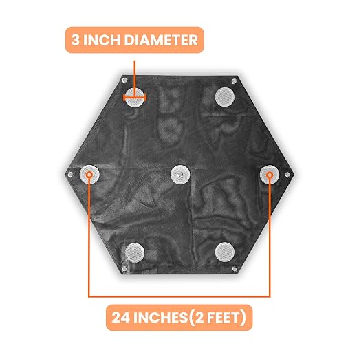 Sky High Bull's-Eye 24” LiDAR Ground Control Point GCP - UAV Aerial Target for LiDAR Mapping & Surveying (6 Pack) Retro-Reflective Black Hexagon with Center Eyelet for Aerial Mapping & Photogrammetry