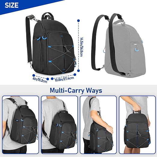 PGmoon Carrying Case Compatible with Oculus Meta Quest 2/Quest 3/Quest 3S/VR Elite Strap, Travel Storage Bag Backpack with Separate Room for Touch Controllers and Multi-Pockets (Patent Design)