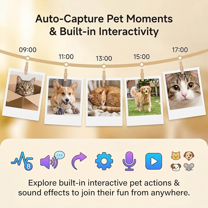 Mini Pet Camera Robot - Enabot EBO ROLA 2K HD Indoor Movable Camera with 5000mAh Battery, Two-Way Talk, Night Vision, Motion Detection, One-Touch Call for Pet Monitoring & Family Companion
