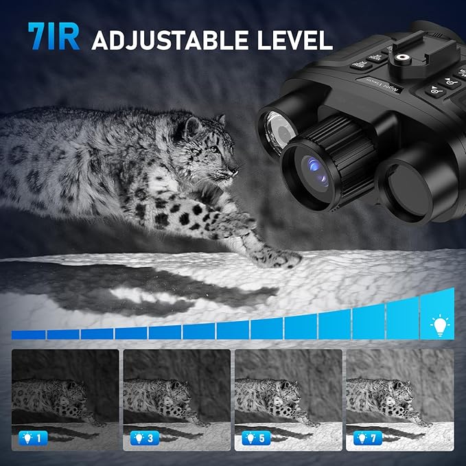 GOYOJO 4K Head-Mounted Night Vision Goggles, Night Vision Binoculars with 4500mAh Rechargeable Battery, 32GB Card Recording Photo & Video for Hunting & Camping