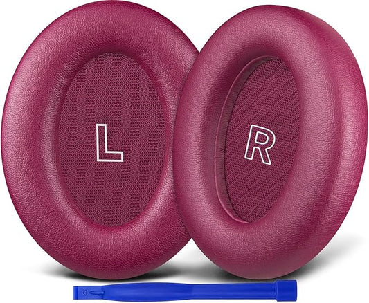 SOULWIT Replacement Earpads for Bose QC Ultra/New QuietComfort Ultra(2nd Gen) Wireless Headphones, Ear Pads Cushions with Softer Protein Leather, High-Density Noise Isolation Foam - Deep Plum