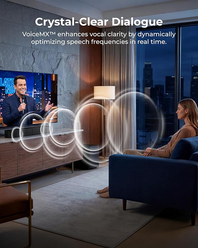 ULTIMEA 2.1 Sound Bar with Wireless Subwoofer, Dolby Atmos, VoiceMX, BassMX, 240W Peak Power Soundbar for Smart TV, App Control, HDMI eARC, Optical, Bluetooth 6.0, Poseidon M40, 2026 Model