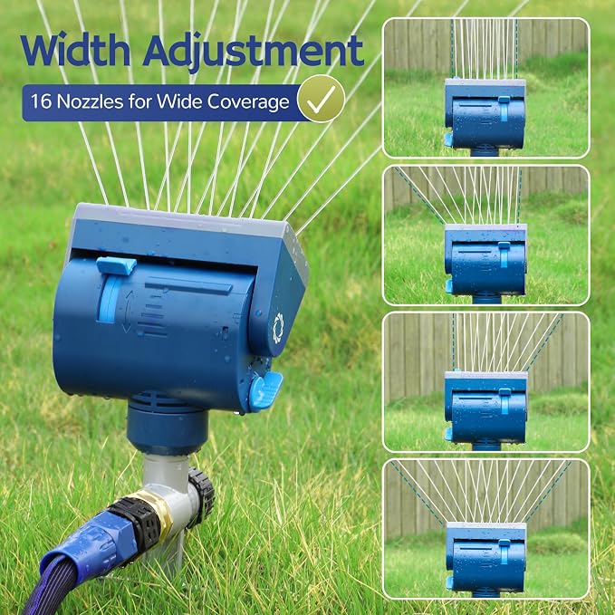 Airthereal Oscillating Sprinkler with Metal Step Spike and Quick Connect Adapter Set, Control Watering Range, Width, and Flow Rate, Covers up to 4,069 sq.ft., AquaVive SR16 [2-Pack]