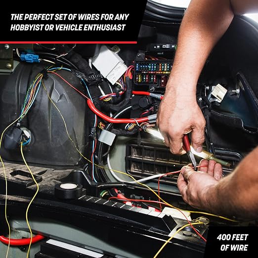 GS Power 400ft CCA 16 Gauge Wire Automotive, 100ft Spool-4 Colors, 16 AWG 12v Low Voltage, Speaker Electrical Wire Low Voltage Primary for Car Stereo Audio Trailer Harness Hookup Wiring LED Light DIY
