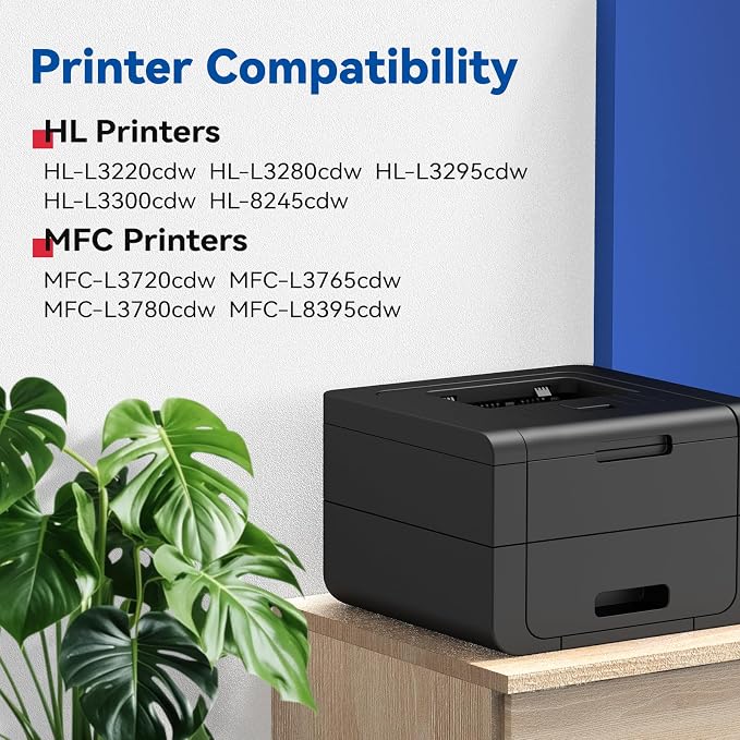 TN229XL Toner Cartridges High Yield Compatible Replacement for Brother TN229XL TN229 XL TN-229XL Works with HL-L3220CDW HL-L3280CDW L3300CDW MFC-L3720CDW MFC-L3780CDW L3765CDW Series Printer, 4 Pack