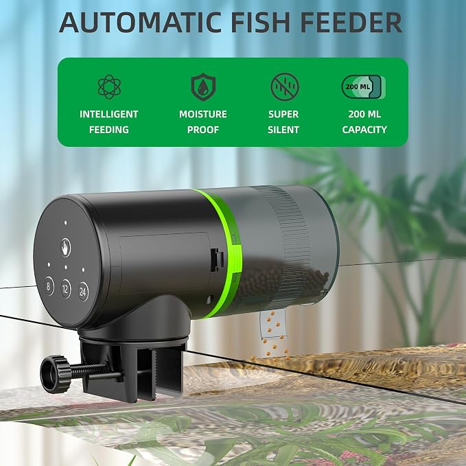 FREESEA Automatic Fish Feeder and 100W Submersible Aquarium Heater for Fish Tank