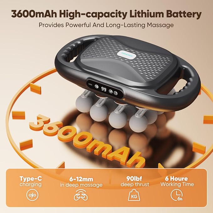 16 Head Massage Gun Deep Tissue Percussion Massager for Pain Relief, 3600mAh Long Battery Life Muscle Massager with 99 Intensities & 9 Modes, Ultra-Quiet Electric Back Massager Father Day Gifts