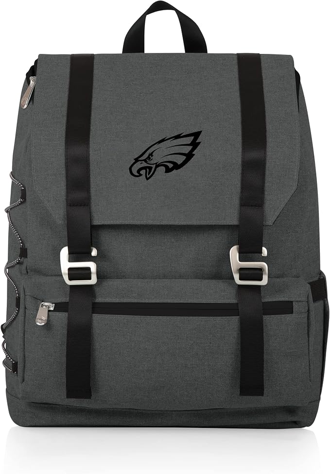 Picnic TIME NFL Philadelphia Eagles OTG Traverse Backpack Cooler - Soft Cooler Backpack - Hiking Backpack, (Heathered Gray)