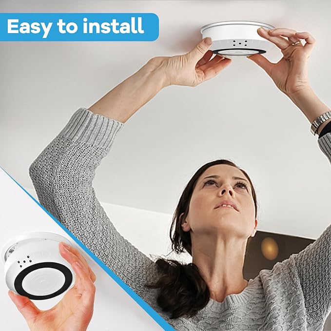 1080P HD Indoor Security Camera, Dual Lens 2×120° Wide Angle, 5GHz WiFi Camera, 8-Hour Battery, Motion Detection, Ceiling Wall Mount Design