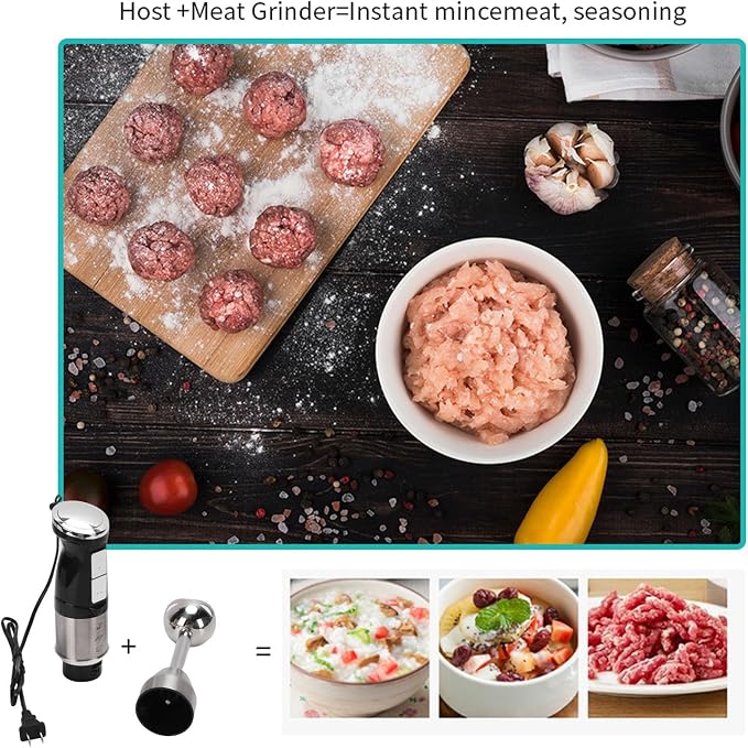 Immersion Hand Blender, 400W Stainless Steel Electric Handheld Stick Mixer with Adjustable Speed and Detachable Shaft for Smoothies Soups Shakes Puree