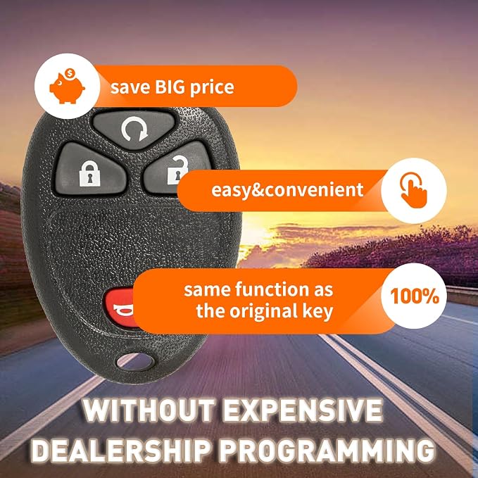 Keyless Entry Remote Kit for Chevy Silverado Avalanche Equinox Express Traverse GMC Yukon Sierra 1500 2500 3500 HD Acadia Savana Buick Enclave(OUC60270 OUC60221)