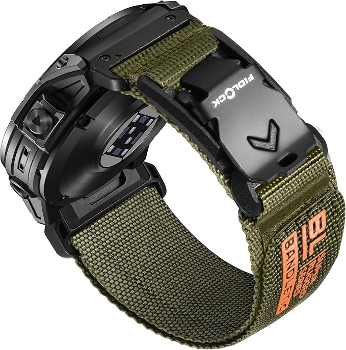 Bandletic Compatible with Garmin Instinct Watch Bands - 22mm Quick Fit Rugged Strap with Magnetic Fidlock V-Buckle for Fenix 8 47mm/7 6 Pro/5/5 Plus/Forerunner 965/945/Approach S62/S60/Quatix 7