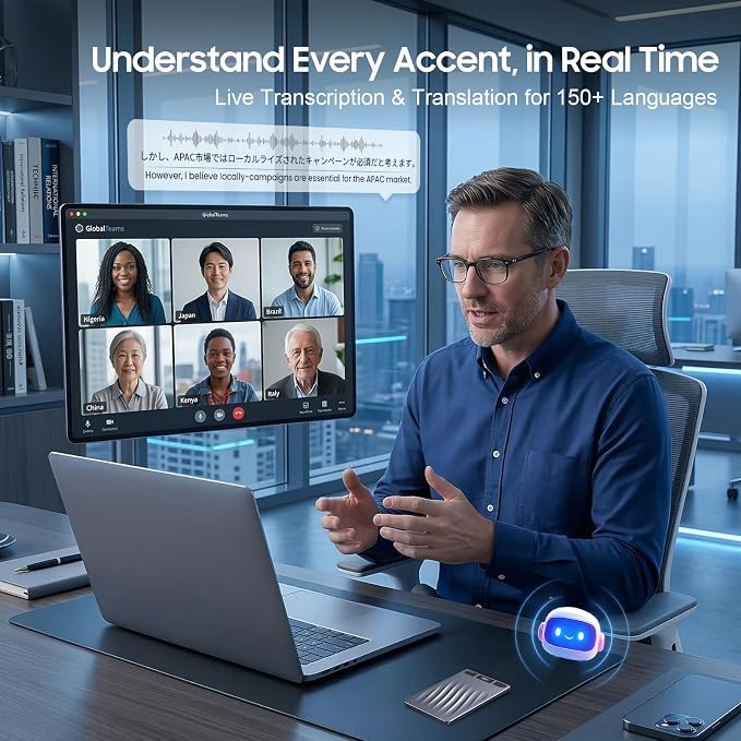 AI Voice Recorder, Professional Voice Activated Recorder with AI Transcription & Summarize, 64GB Storage, 30H Battery, Noise Cancellation and AI Note Taker for Meetings and Interviews & calls
