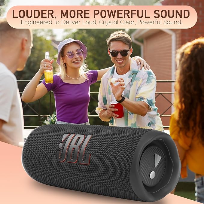 JBL Flip 6 Portable Bluetooth Wireless Speaker, IP67 Waterproof and Dustproof Built-in Battery - Black - Boomph's Comprehensive Ultimate Performance Cloth Solution for Your On-The-Go Sound Experience