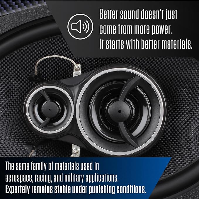 Jensen APEX Power Series JS69K 6x9 3-Way Premium Aramid Fiber Car Speakers (Pair) | 375 Watts Peak Power (100W RMS) per Speaker | 30mm PEI Dome Tweeters | Delivers Punchy Bass & Crystal-Clear Vocals