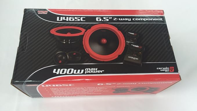 CERWIN-VEGA! Car Audio Speakers Component 6.5 inch 400W /100W RMS 2-Way V465C