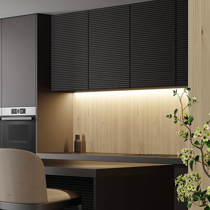 Maxxima 48 in. Hardwired LED Under Cabinet Strip Light, 1840 Lumens, 3000K Warm White, Kitchen and Living Room 120V White Cove Lighting, No Power Supply Needed