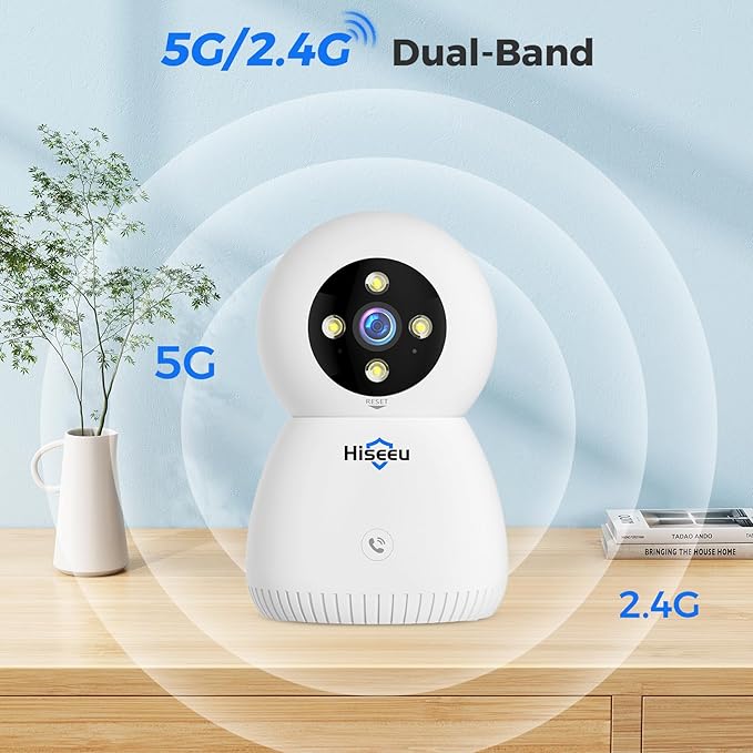 Hiseeu Security Camera, 5MP Wireless Pet Camera Baby Monitor