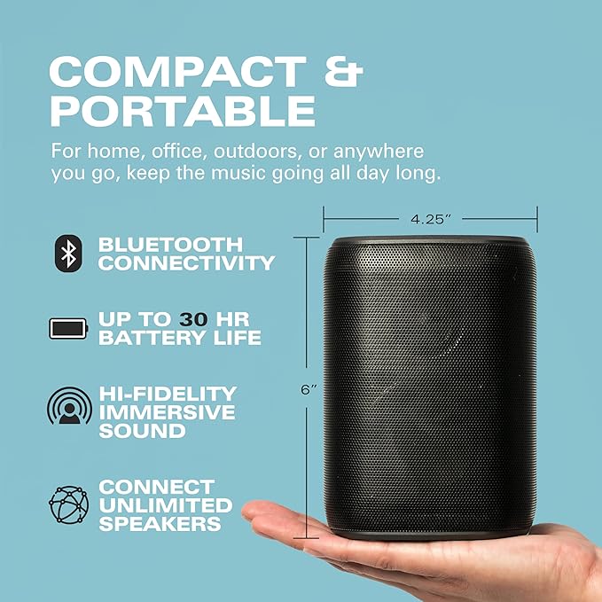 Rocksteady Stadium Speakers: Immersive, connectible, and up to 150 ft of Range. Up to 30 Hours of Battery Life. (1)