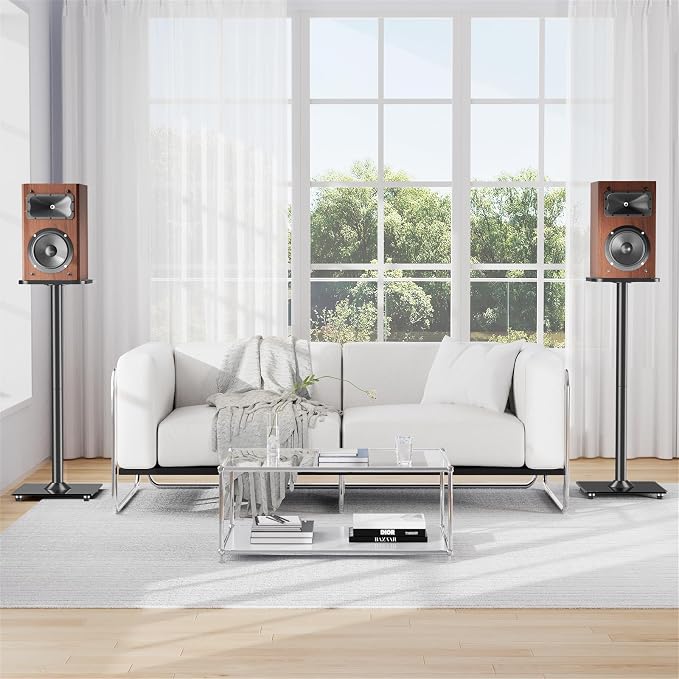 MOUNTUP Universal Speaker Stands Pair for Surround Sound Home Theater, 31" Height Floor Speaker Stands Max 22LBS, Bookshelf Studio Satellite Speakers Fit Klipsch Polk Yamaha, Non Slip Pad Easy Install