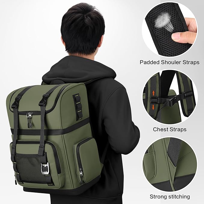 Large Waterproof Insulated Cooler Backpack for Men & Women, Double Decker Leak Proof Cooler Backpack for Beach, Camping, Picnic, Travel, 26L, 44Cans