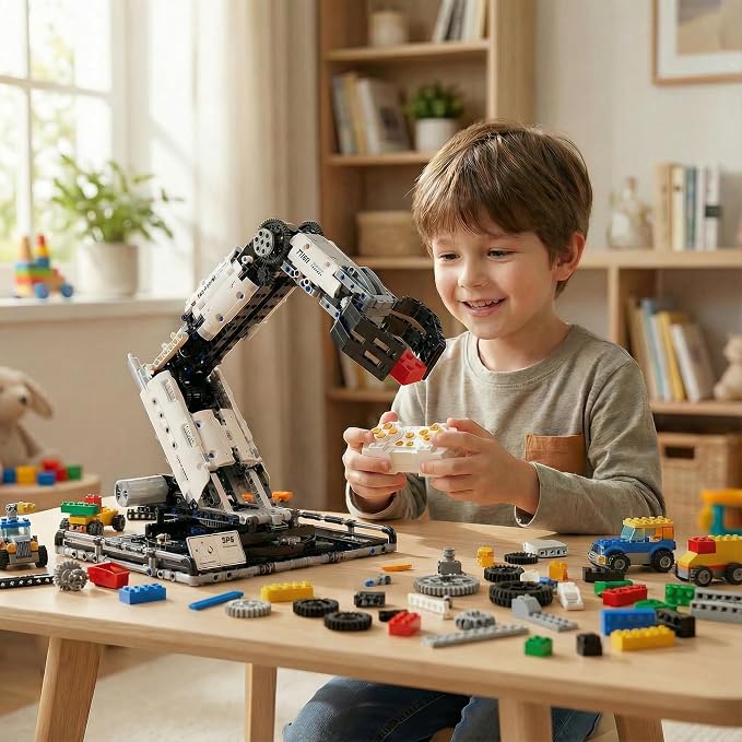 1029 PCS STEM Robotic Arm Kit for Kids Ages 8-16, Programmable DIY Robot Arm Building Toy with APP & Remote Control, Engineering Coding Robotics Kit, Educational Science Gift for Boys Girls
