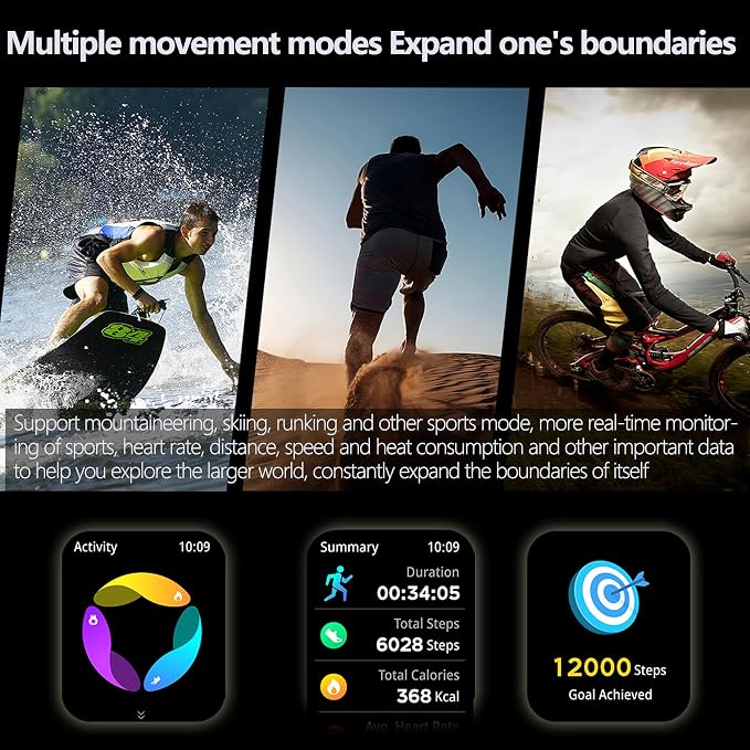Military Smart Watch with Earbuds for Men and Women,2'' Tactical Display,Sport Modes,Fitness Tracker,Heart Rate,Answer/Make Call, Sleep Monitor, SmartWatch Built-in Headphone Combo,iOS & Android