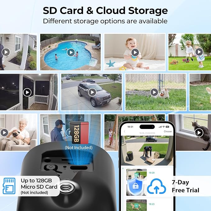 Security Cameras Wireless Outdoor 2K Solar Powered WiFi Cameras for Home Security,AI Motion Detection,Siren Alarm,Spotlight Color Night Vision,2-Way Audio,SD/Cloud Storage (4 Solar Cams)