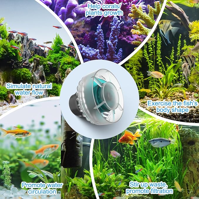 hygger Mini Wave Maker For Aquarium, Ultra-quiet Transparent Wavemaker With Controller, Adjustable Flow Magnetic DC 24V 1200GPH Powerhead, Circulation Pump For 50-100Gallon Freshwater Coral Reef Tank