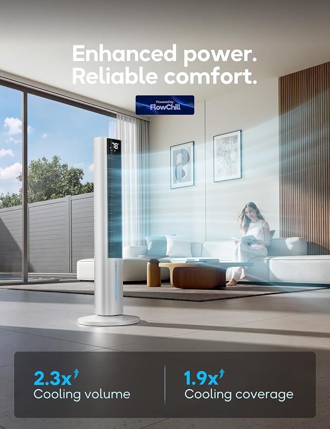 Windowless Portable Air Conditioner, 45.1" Evaporative Air Cooler w/1.06Gal Water Tank & 4 Ice Packs, 12H Timer, 60° Swing, No Hose No Window Needed, 3-IN-1 Quiet AC Unit for Room Bedroom, ivory