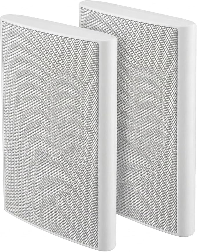 STUDIOFINIX Ultra Slim 5.25 Inch 240W Wall Mount Speakers, 8 Ohm Passive Home Theater Indoor Speakers for Bedroom, Kitchen, Living Room,White(Pair)