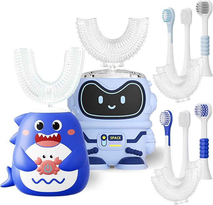 Well Before Kids Electric Toothbrush Bundle – Rechargeable Sonic Toothbrushes with 2-Minute Timer, Soft Dupont Bristles, 2 Brush Heads Each, Gentle for Ages 3+